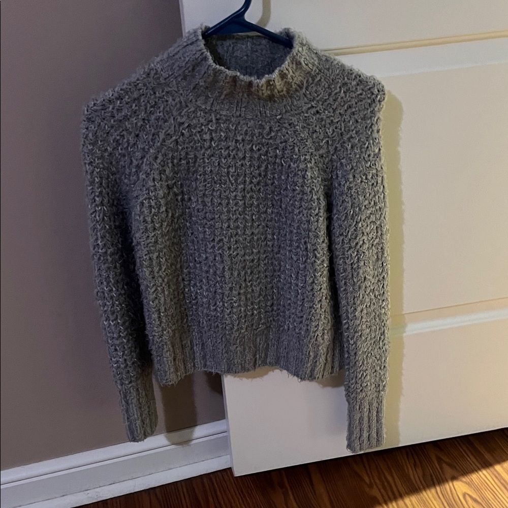 NWOT Cozy Gray Mock Neck Sweater